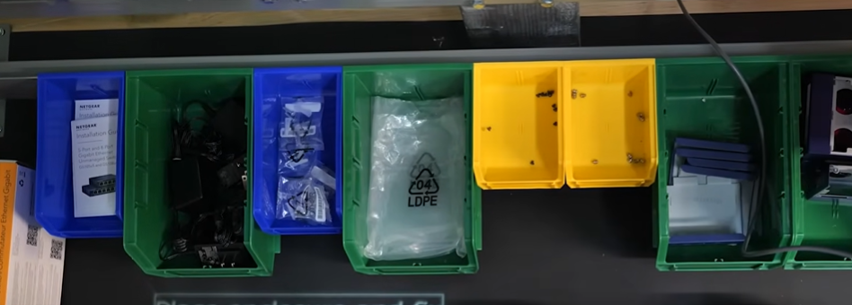 Top-down computer vision inspection of parts bins and component trays